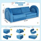 12pcs Modular Kids Play Couch Toddler Sectional Floor Sofa Children Couch Sets