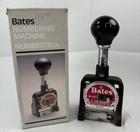 Vtg Bates Numbering Machine 6 Wheels Style A Stamp Usa Made W  Box Instructions