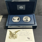 2012 S American Silver Eagle Reverse Proof 2 Coin Set Coa Us Ogp Box