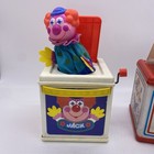 Vtg Clown Jack In The Box Lot Of 2 Mattel 1987 Meritus 1988 Pop Goes The Weasel