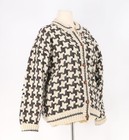 Vintage Women s Thick Knit Basketweave Button Front Cardigan Sweater Cream Brown