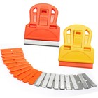 Isdvbuy 2 Sets Razor Blade Scrapers  Plastic Scraper Tool Extra 10 Plastic    