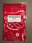 Big Ass Bandana Extra Large Red Paisley Bandana  42x42 Inch