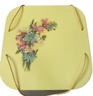 1940s Princess Square Wicker Sewing Basket Yellow Floral
