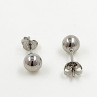 Set 925 Sterling Silver High Polish Smooth Round Ball Stud Earring 3-size
