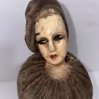 Vintage Brown Velvet Body   Hat Half Lady Pin Cushion Victorian Sewing Germany 