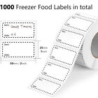 1000pcs Food Date Storage Labels 1x2 Inch Removable Freezer Stickers Containers