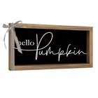 Hello Pumpkin Sign  11 8  6 Inch Wooden Fall Decorative Signage Plaques Black-1