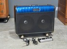 Vintage Guitar Tube Amp Kustom 72 Coupe Amplifier Sparkle Blue W  Foot Pedal