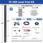 Muzata 15-20ft Modular Black Side Mount Cable Railing Kit 42 Inch 4 Level Post