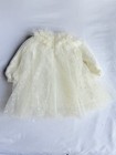 Monnalisa Baby Polka Dot Princess Tulle Dress Sz 12 Months Cream Long Sleeve Nwt