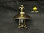 Vintage Brass Hanging Light Fixture With Copper Shade     Rustic Nautical Style