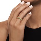 Natural Emerald Gemstone 18k Gold Over Sterling Silver Ring Band Untreated  5ca