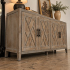 60  Rustic Farmhouse Sideboard Buffet Cabinet 4 Geometric Doors Storage Credenza