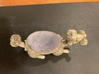 Vintage Florenza Poodle Dog Nodder  Pin  Cushion White Metal Blue Cushion