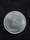 Singapore 5 Cents Collectable Rare World Coin 1971 Aluminum Unc Cb557