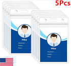 5pcs Vertical Id Card Badge Holder Waterproof Clear Card Sleeve Case Cover Us