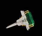 Fancy 30 258 Emerald   White Cz Two Toned Art Deco Style Ring In 925 Silver