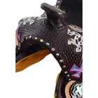 Cowgirl Charm Youth Barrel Style Saddle Set Painted Crosses   Horseshoes 12  New