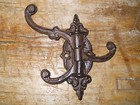 6 Cast Iron Antique Style Swivel Coat Hooks Hat Hook Rack Hall Tree Restoration