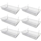 Wire Baskets For Grid Wall And Slat Wall - Wire Basket 24  L X 12  D X 4  H -6pk