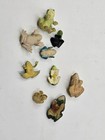Vintage Frog Toad Miniature Figure Lot Rubber Wood Resin Lot Of 9 Display