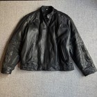 Just Leather Motorcycle Jacket Mens 52 Black Harley Davidson Patch Vented Biker
