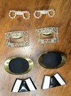 Vintage Shoe Clips Lot From The 60s 70s Gold Brass Tone Borealis Crystal 4 Pairs