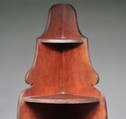 Wonderful  C 1900 Primitive Country Mahogany Corner Wall Shelf Cabinet