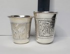 Lot Of  2  Russian 84 Silver Cups kiddush beaker vodka shot     42 35 Grams