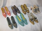 Vintage Lot Of 7 Pairs Miniature Resin Ladies Shoes Approx  4  Long