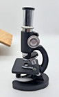 Vintage 1960 s Selsi Microscope 100x-300x Complete W  Wood Case