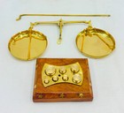 Vintage Antique Brass Jewellery Balance Scale With Complete Weight