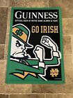 Guinness Beer Notre Dame Fighting Irish Football Embossed Tin Sign New
