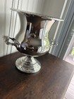 Vintage Sheridan Silver Plate Baluster Ice Bucket Bulbous Urn Monogram As-is
