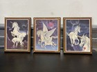 Vintage Unicorn Wall Art Lot Of 3 Ferraro Fantasy Pegasus Celestial Wood Plaques