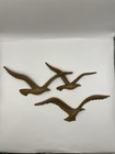 Vtg Mcm 1981 Homco Faux Wood Flying Birds Seagulls Wall Art Decor 2 Pieces