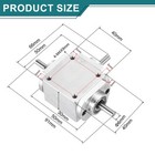 Gear Box 1 1 Reversing Double Output Shaft 6mm Shaft 91x66x30mm lxwxh 