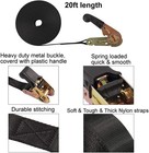 Heavy Duty Cargo Tie Downs  Sturdy Nylon Black Strap Dow Size  1x20-2pcs Black