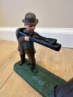 Cast Iron Mechanical Teddy Roosevelt   The Bear Bank Vintage Reprod Working