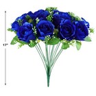 Cemetery Decorations For Grave-18 Blue Silk Memorial Artificial Rose Flower F   