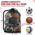 Extra Large Mesh Ball Bag With Pocket  Holds 12 Soccer Balls  Heavy Duty Drawstr