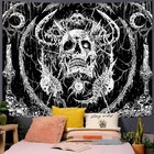 Lifeella Skull Tapestry  Gothic Horror Moon 48l  X 36w   Black 