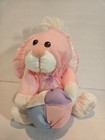 Vtg Fisher Price Puffalump Pink Bunny Rabbit Nylon Plush Holding Easter Egg 1988