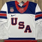 Nwt Usa Hockey Nike 2026 Olympic Authentic Replica White Away Jersey Mens Medium