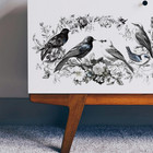 4 Sheets Vintage Birds Rub On Transfers For Furniture Hand-painted Flower Rub On