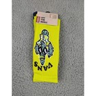 Vans Crew Socks Mens Womens 6 5-9 Lime Green Cactus Skateboard Logo Athletic New