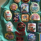 Vintage Girl Scouts Vest Size L Junior Aide Lots Of Patches - Father Daughter