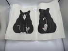 Vtg Needlepoint Hand Painted Canvas Cat   Mouse Pillow Whimsy Cute