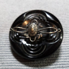 Large Antique Bakelite Metal Filigree Molded Button